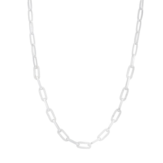 Cubic Zirconia Paperclip Chain