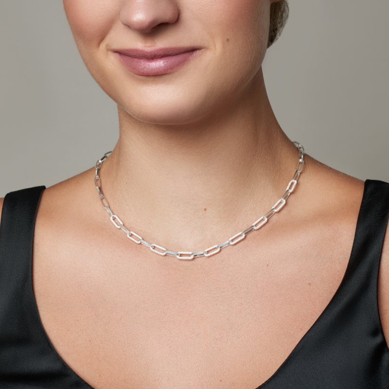 Cubic Zirconia Paperclip Chain