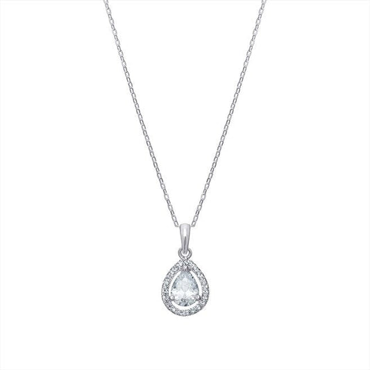 Cubic Zirconia Teardrop Pendant Necklace