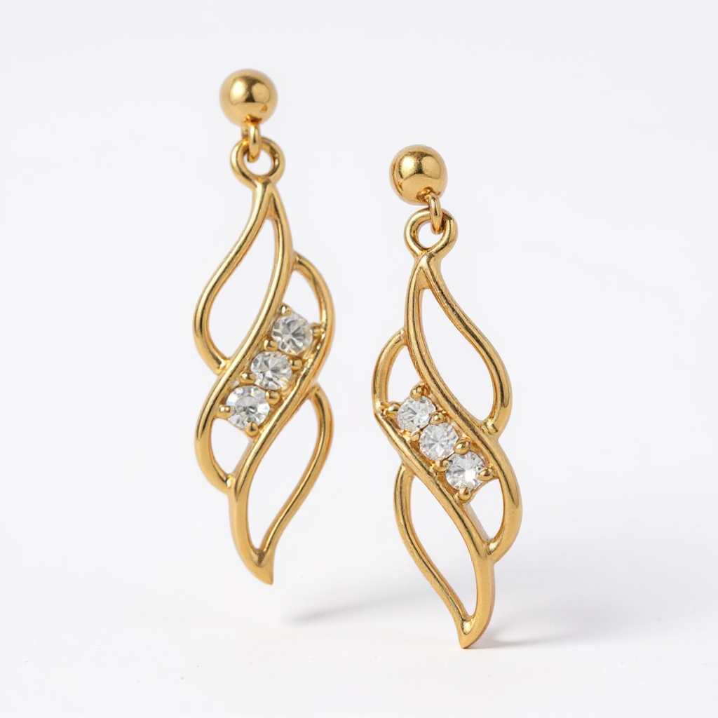 Cubic Zirconia Twist Drop Earrings