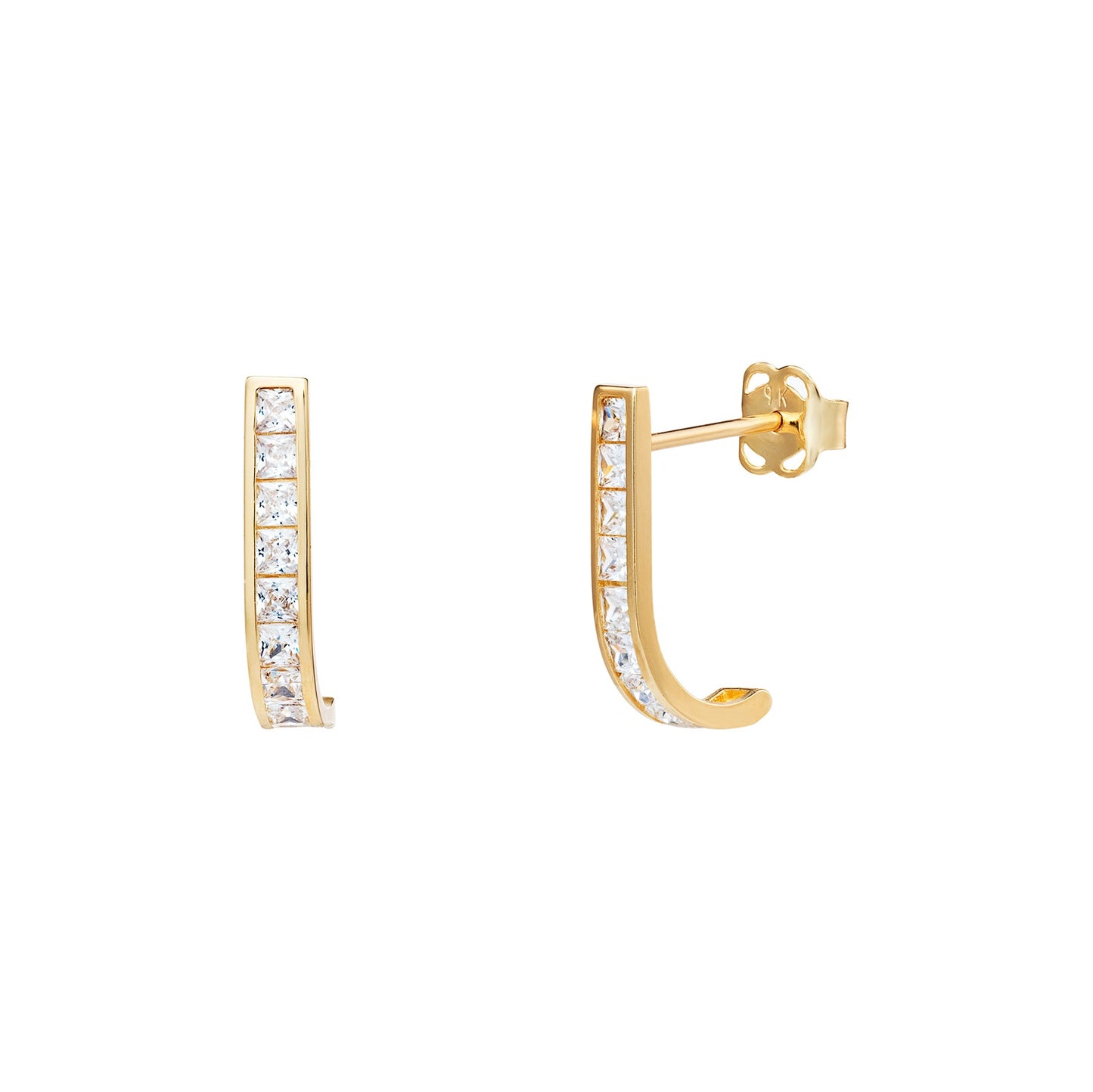 Curved Cubic Zirconia Earrings