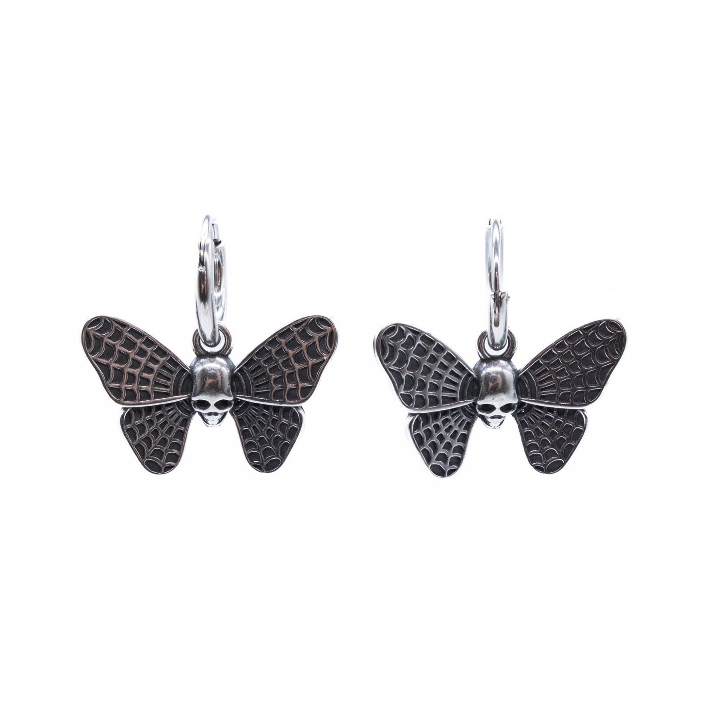 Mystic Cobweb Moth Hoop Earrings