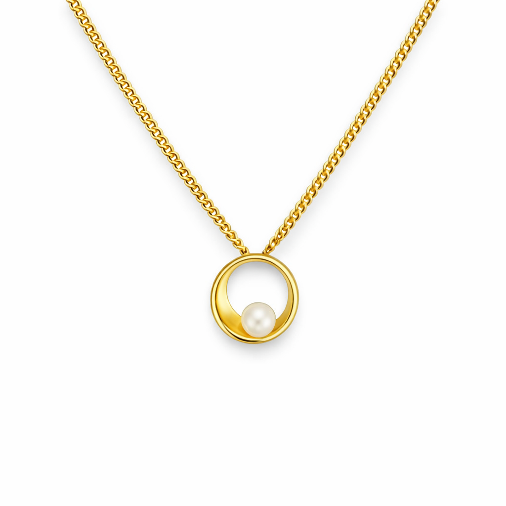 Dahlia Pearl Circle Necklace