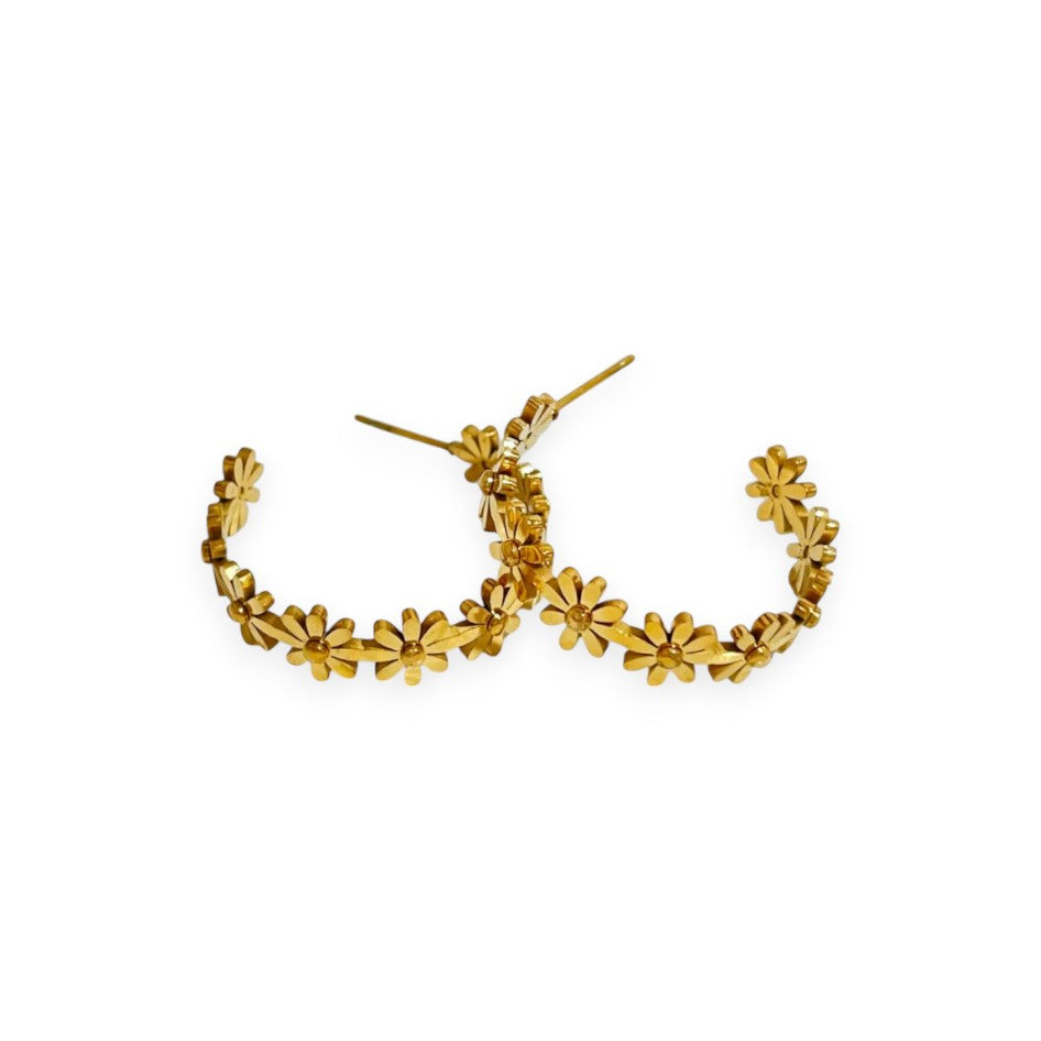 Daisy Hoop Earrings