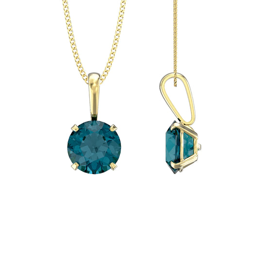 December Birthstone Blue Topaz Pendant Necklace
