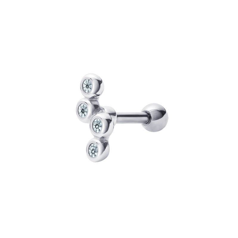 Cubic Zirconia Barbell Stud