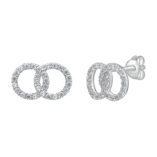 Double Circle Stud Earrings