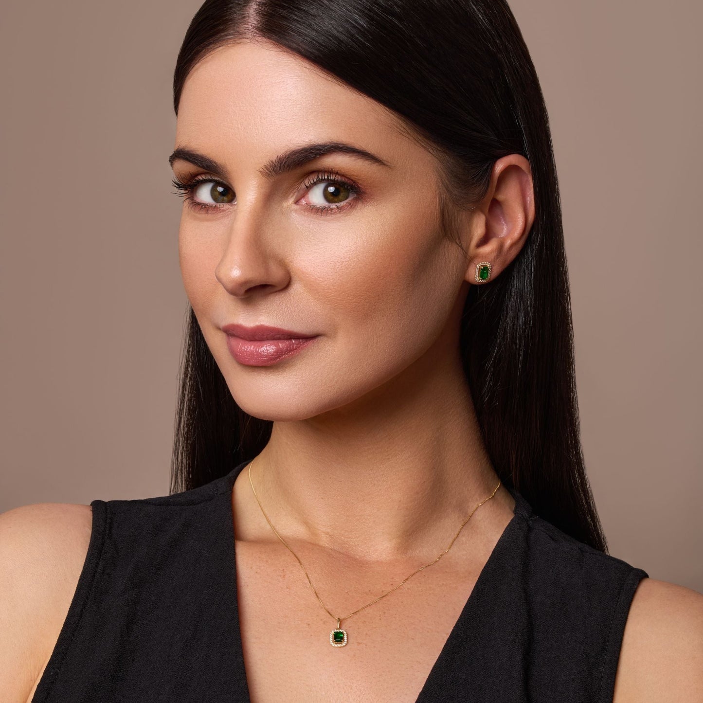 Emerald Cut Cubic Zirconia Pendant Necklace