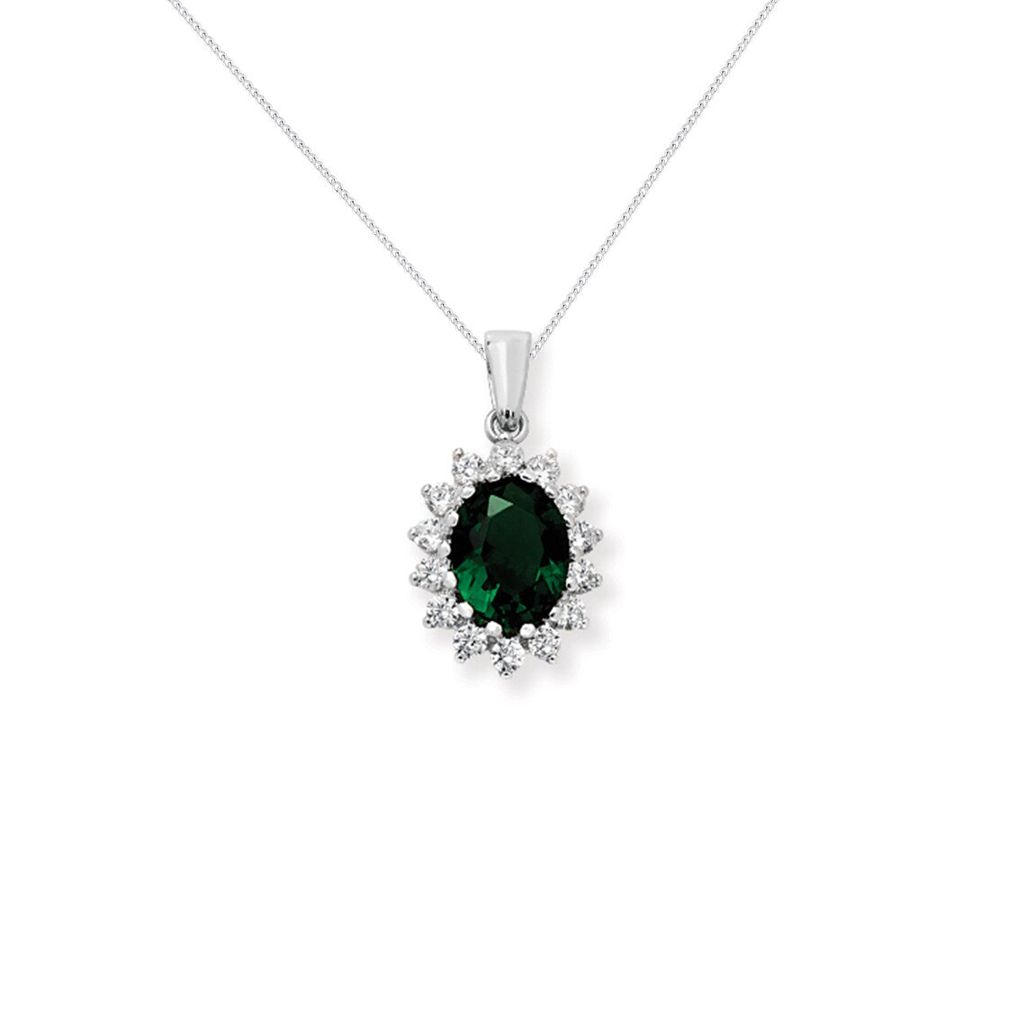 Emerald Flower Cluster Necklace