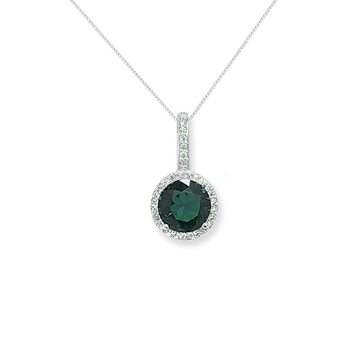 Emerald Halo Drop Necklace