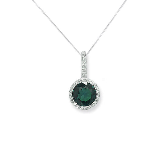 Emerald Halo Drop Necklace
