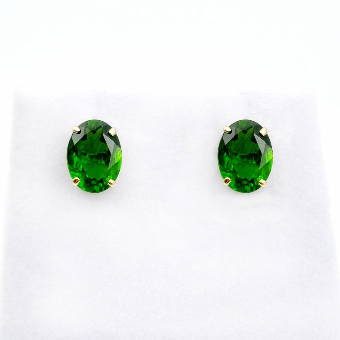 Emerald Oval Stud Earrings