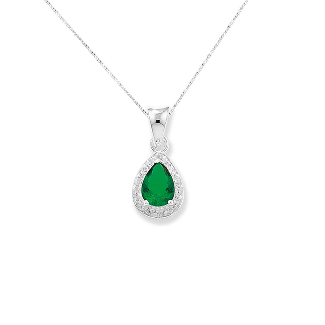 Emerald Teardrop Pendant Necklace