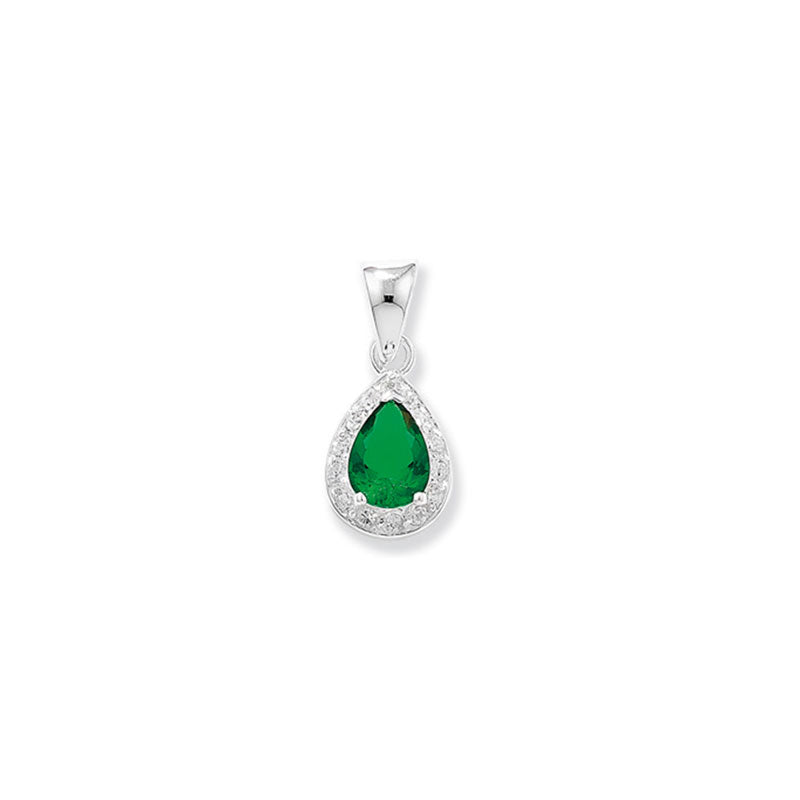 Emerald Teardrop Pendant Necklace