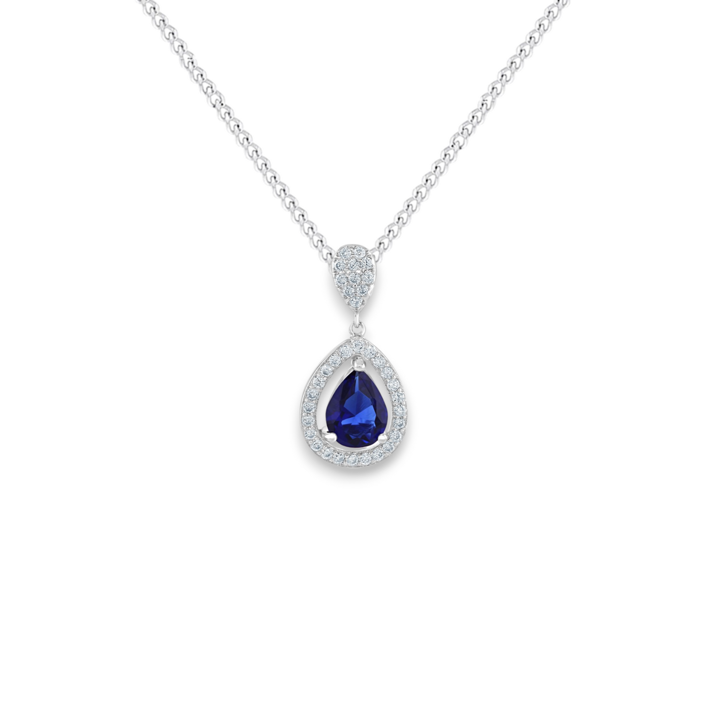 Fancy Sapphire Teardrop Necklace