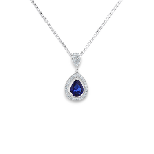 Fancy Sapphire Teardrop Necklace