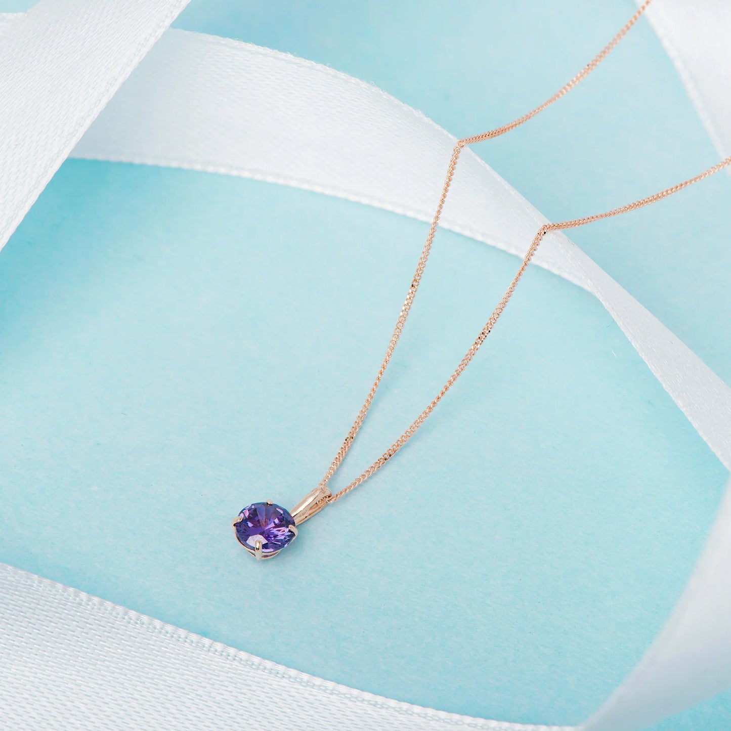 February Birthstone Amethyst Pendant Necklace