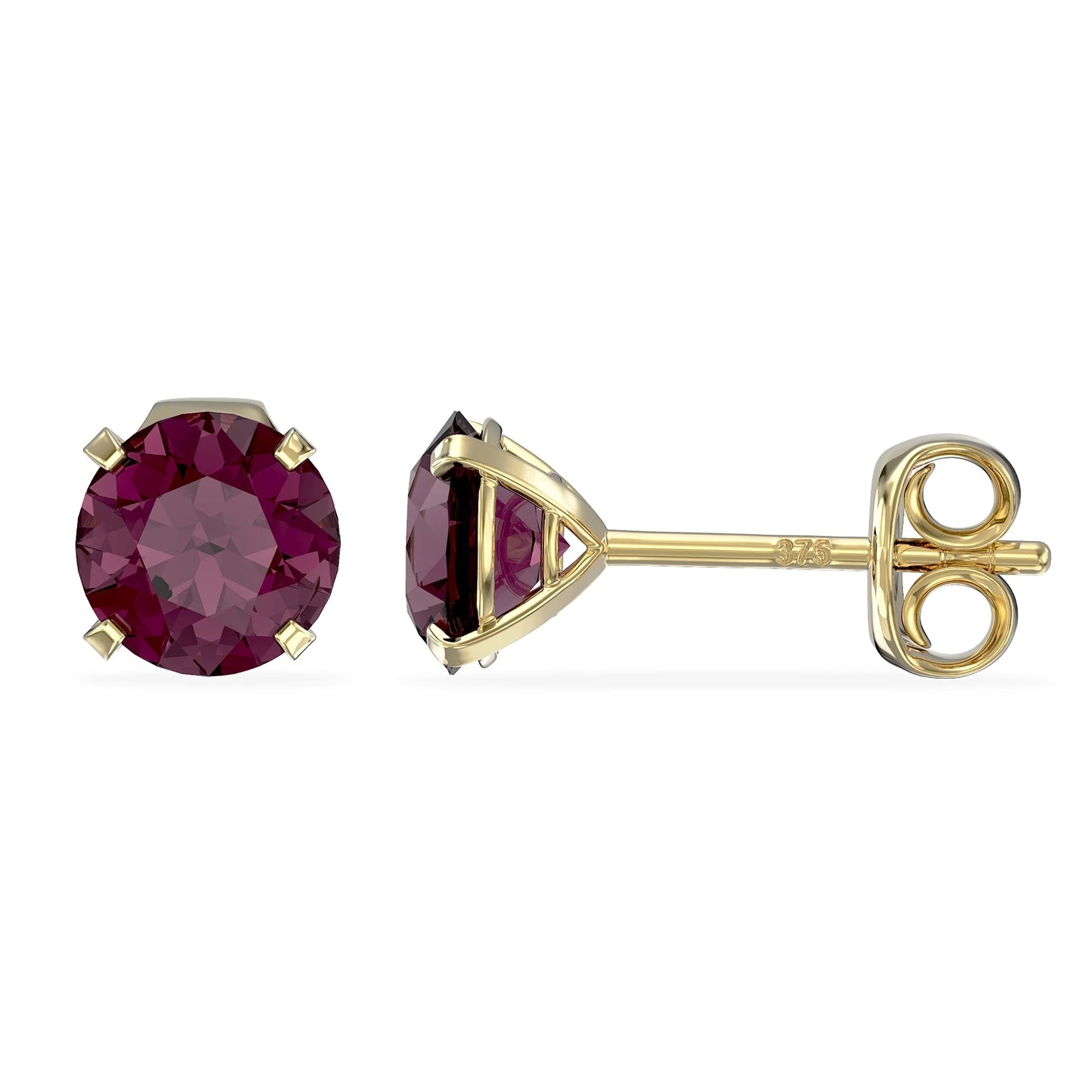 February Birthstone Amethyst Stud Earrings