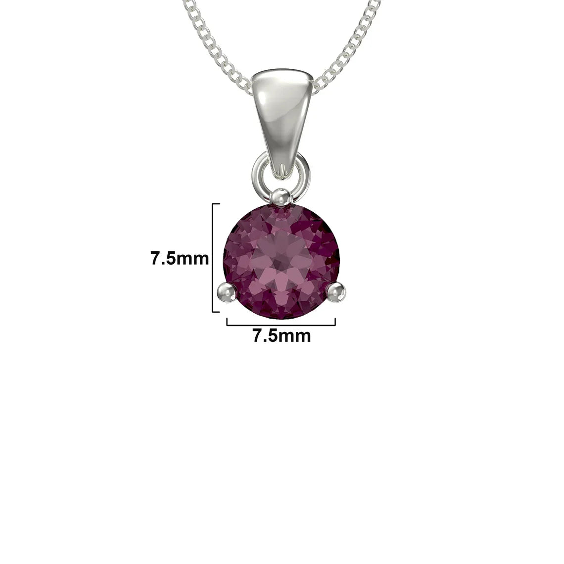 February Birthstone Pendant Necklace