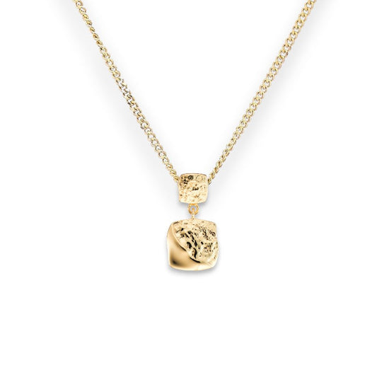 Fleur Square Crinkle Drop Necklace