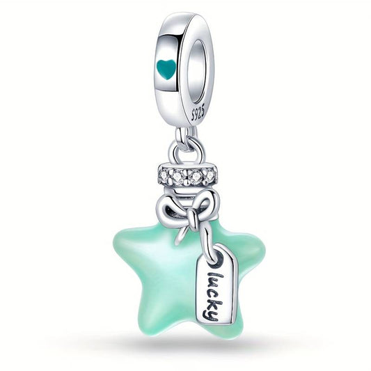 Glow In The Dark Blue Star Charm