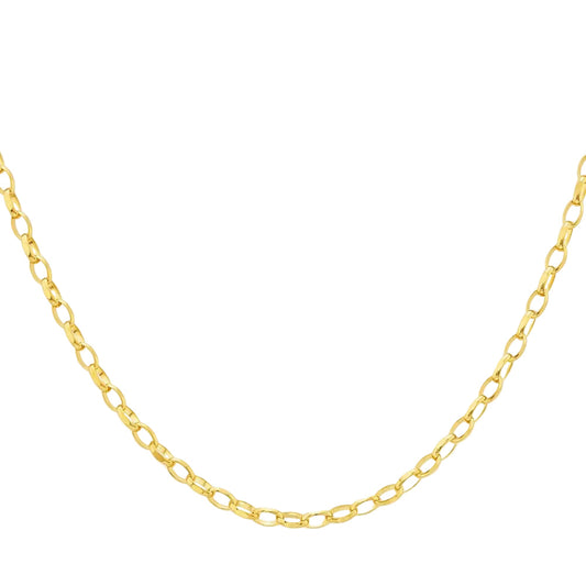 9ct Gold Diamond Cut Oval Belcher Chain