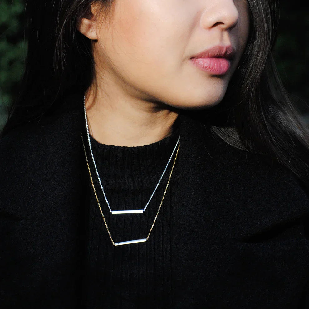 Bar Necklace With Cubic Zirconia