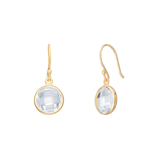 Holly Polished Cubic Zirconia Drop Earrings