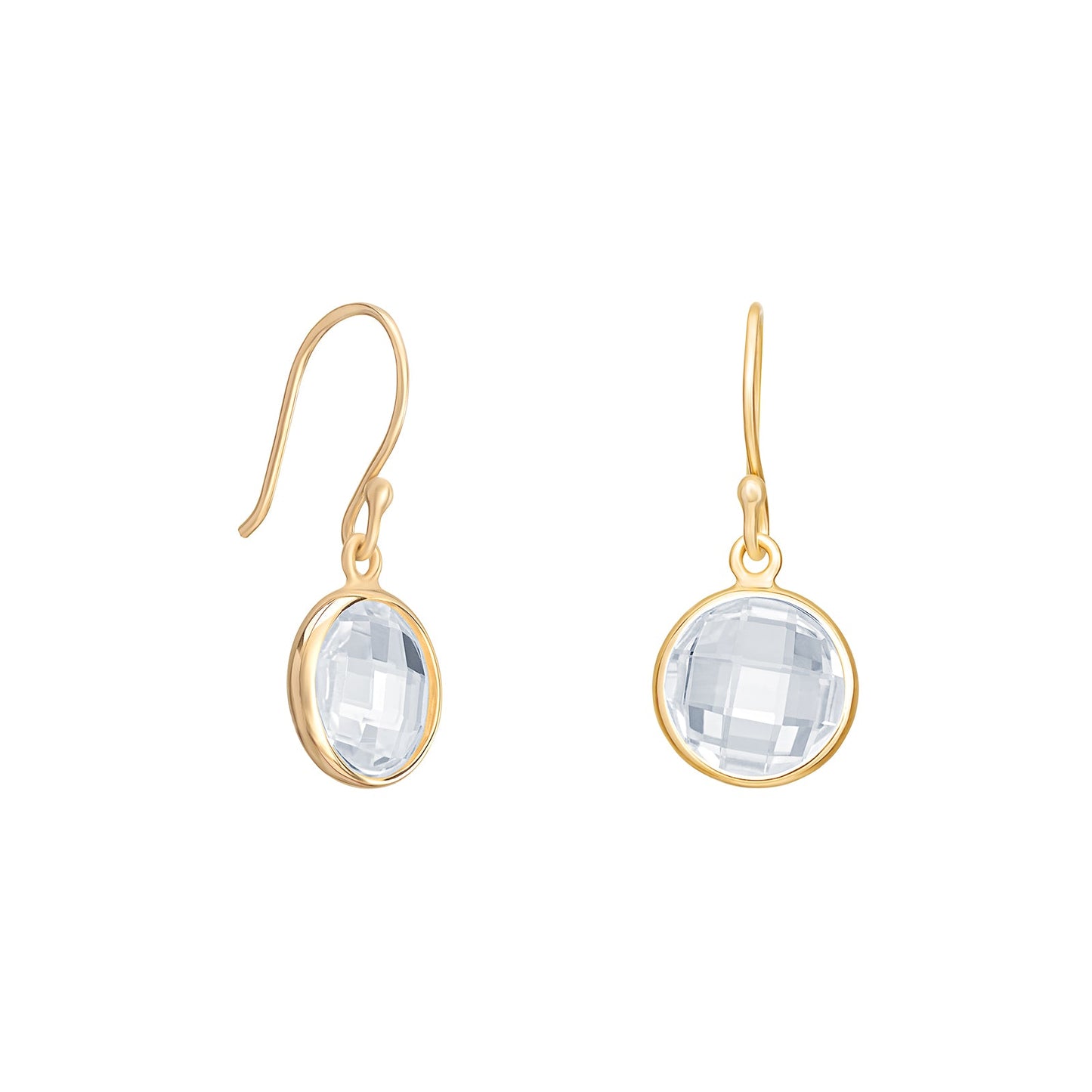 Holly Polished Cubic Zirconia Drop Earrings