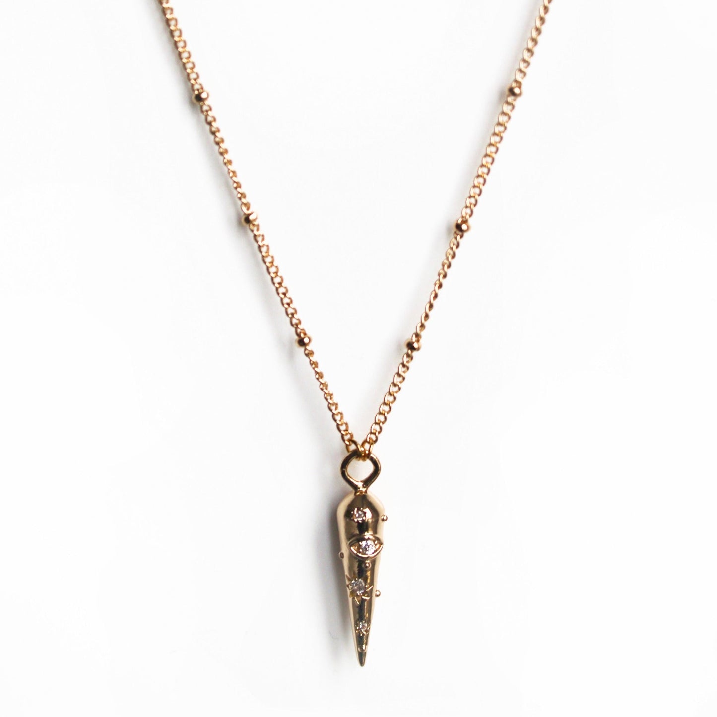 Samira 18k Gold Plated Jewelled Pendant Necklace