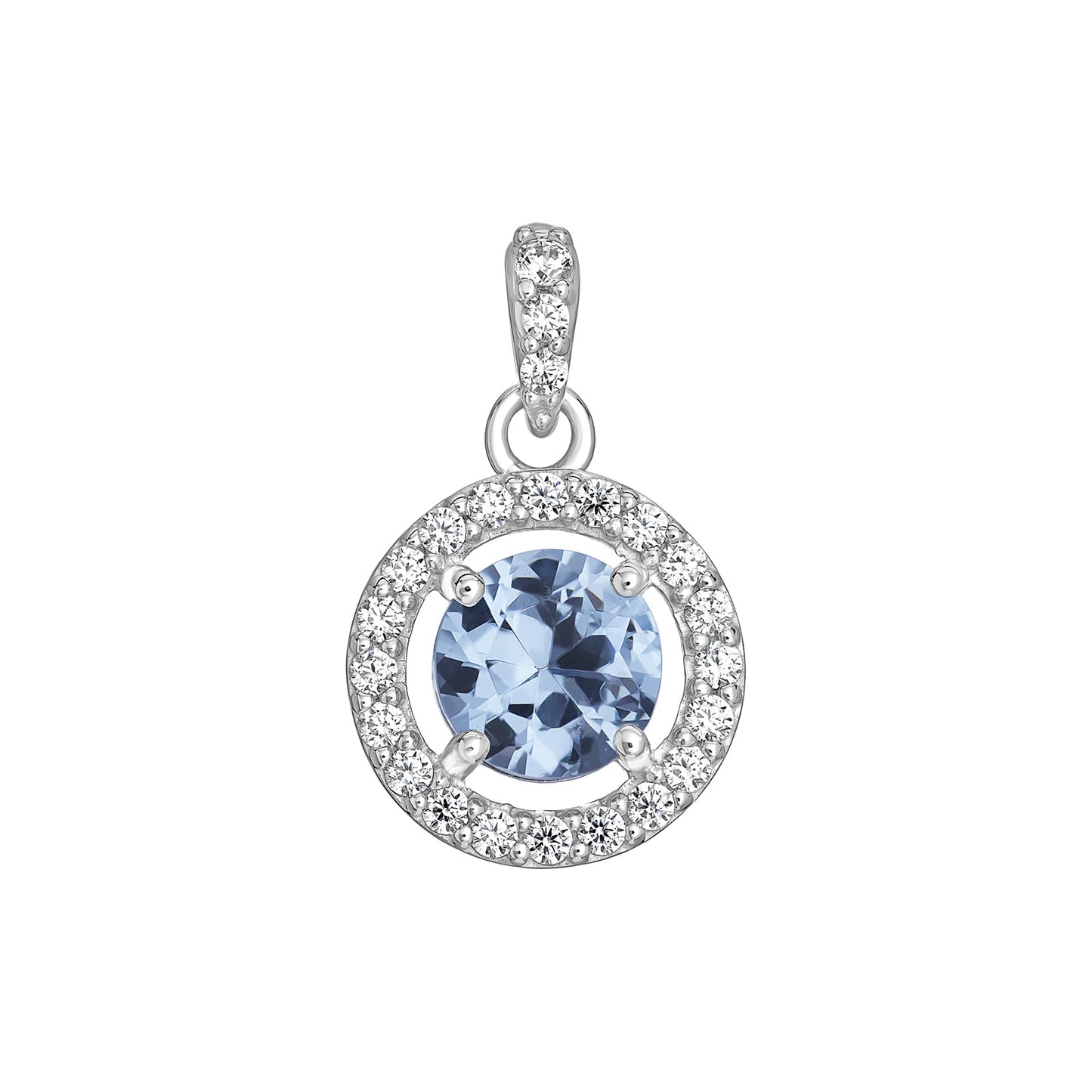 Ivy Cubic Zirconia Halo Pendant Necklace