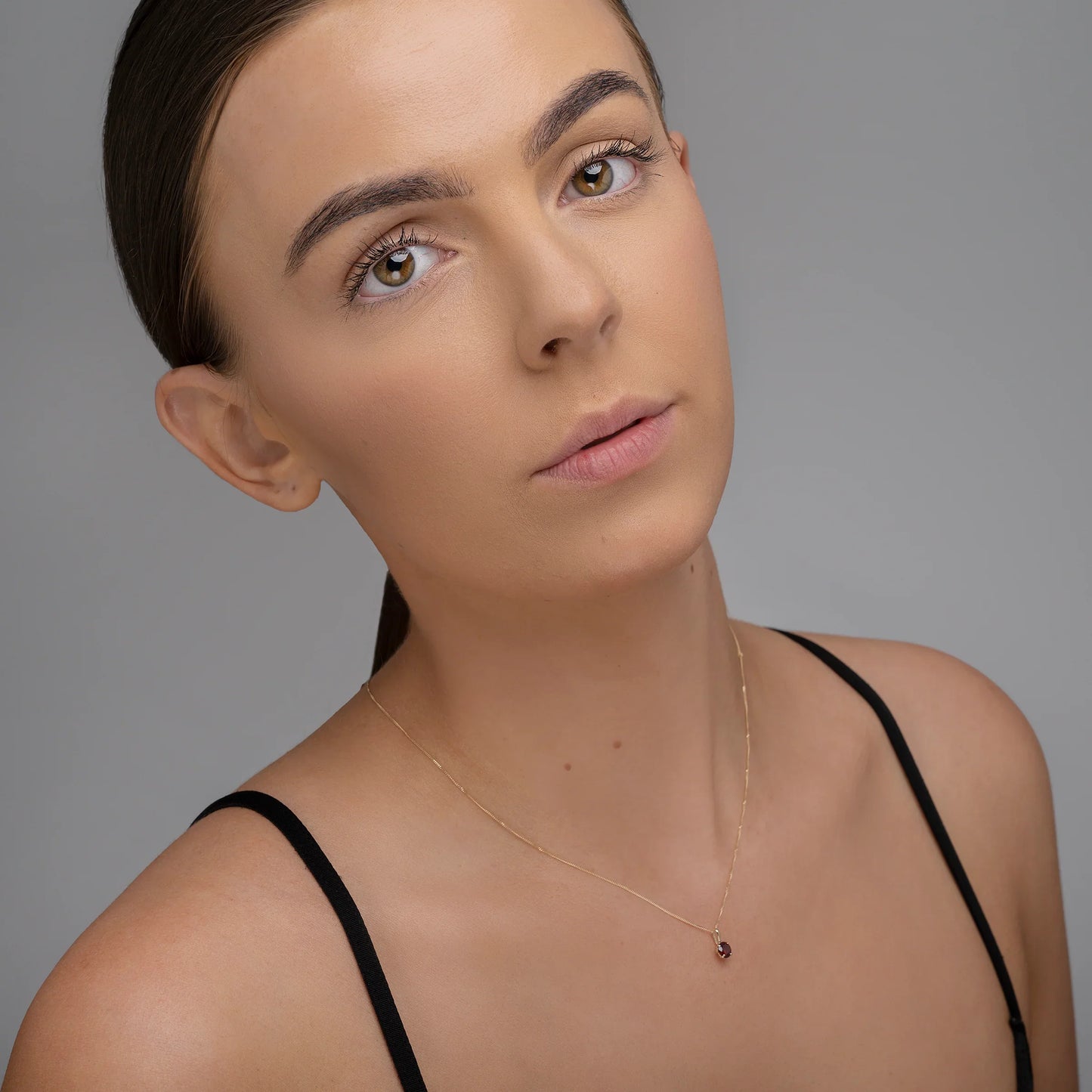 January Birthstone Garnet Pendant Necklace