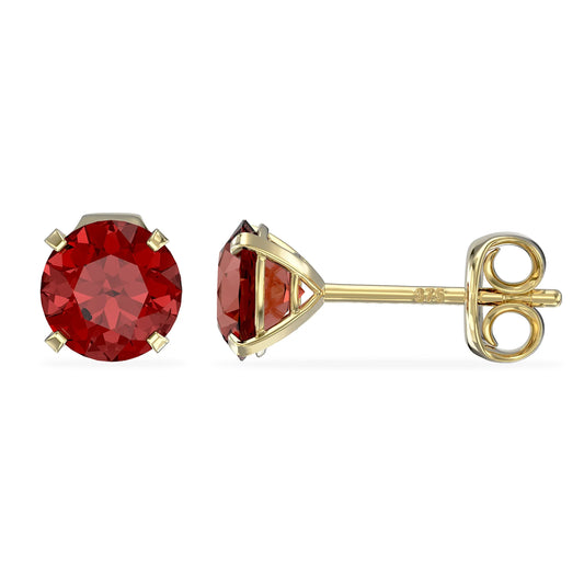 January Birthstone Garnet Stud Earrings