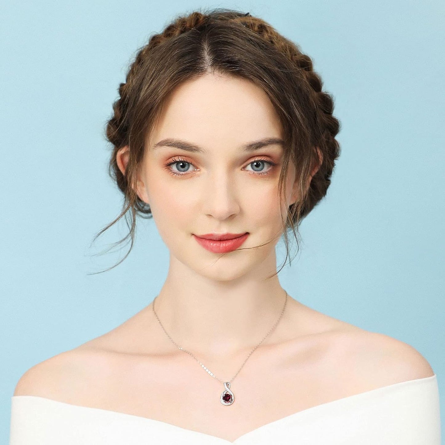 January Birthstone Infinity Pendant Necklace