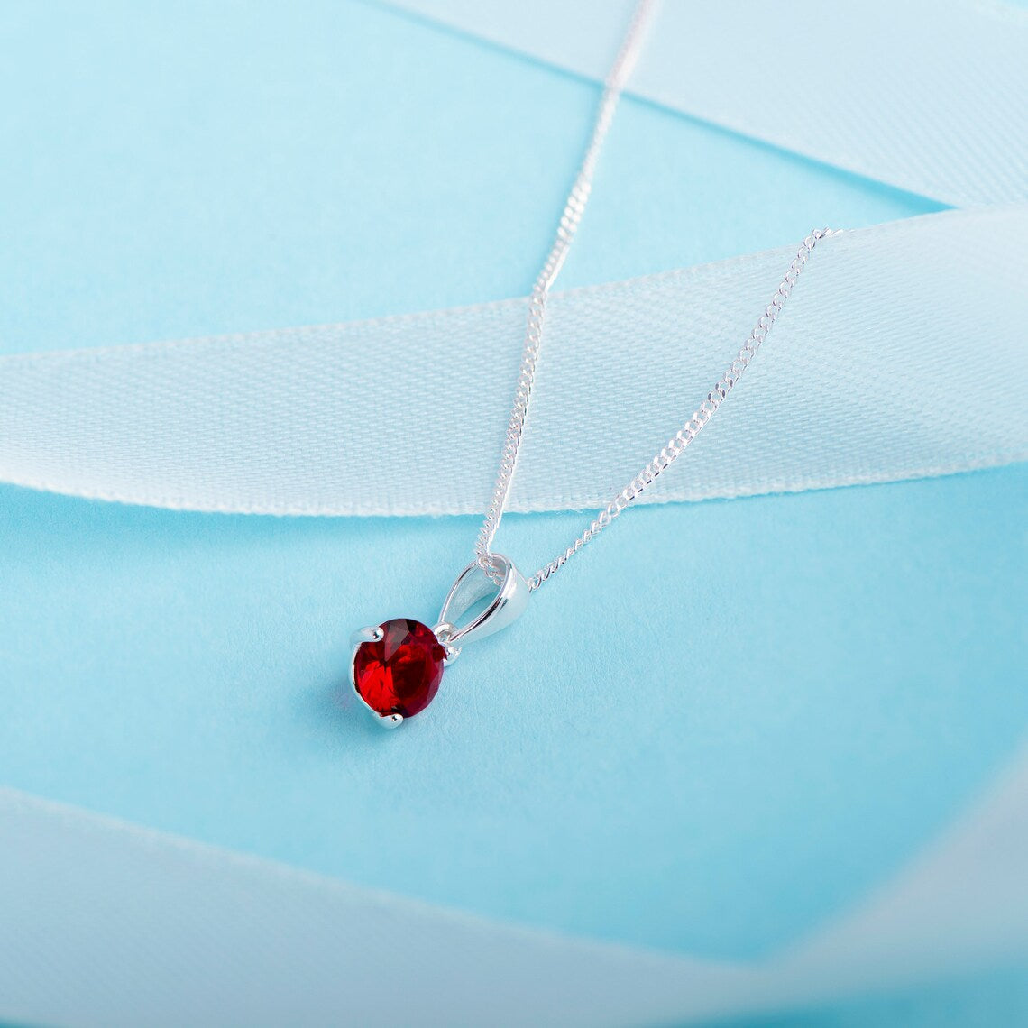 January Birthstone Pendant Necklace