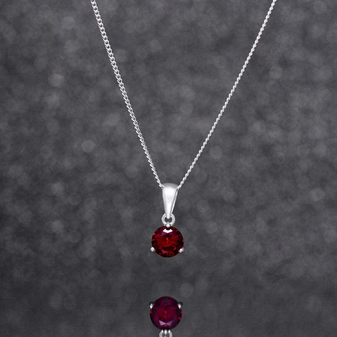 January Birthstone Pendant Necklace