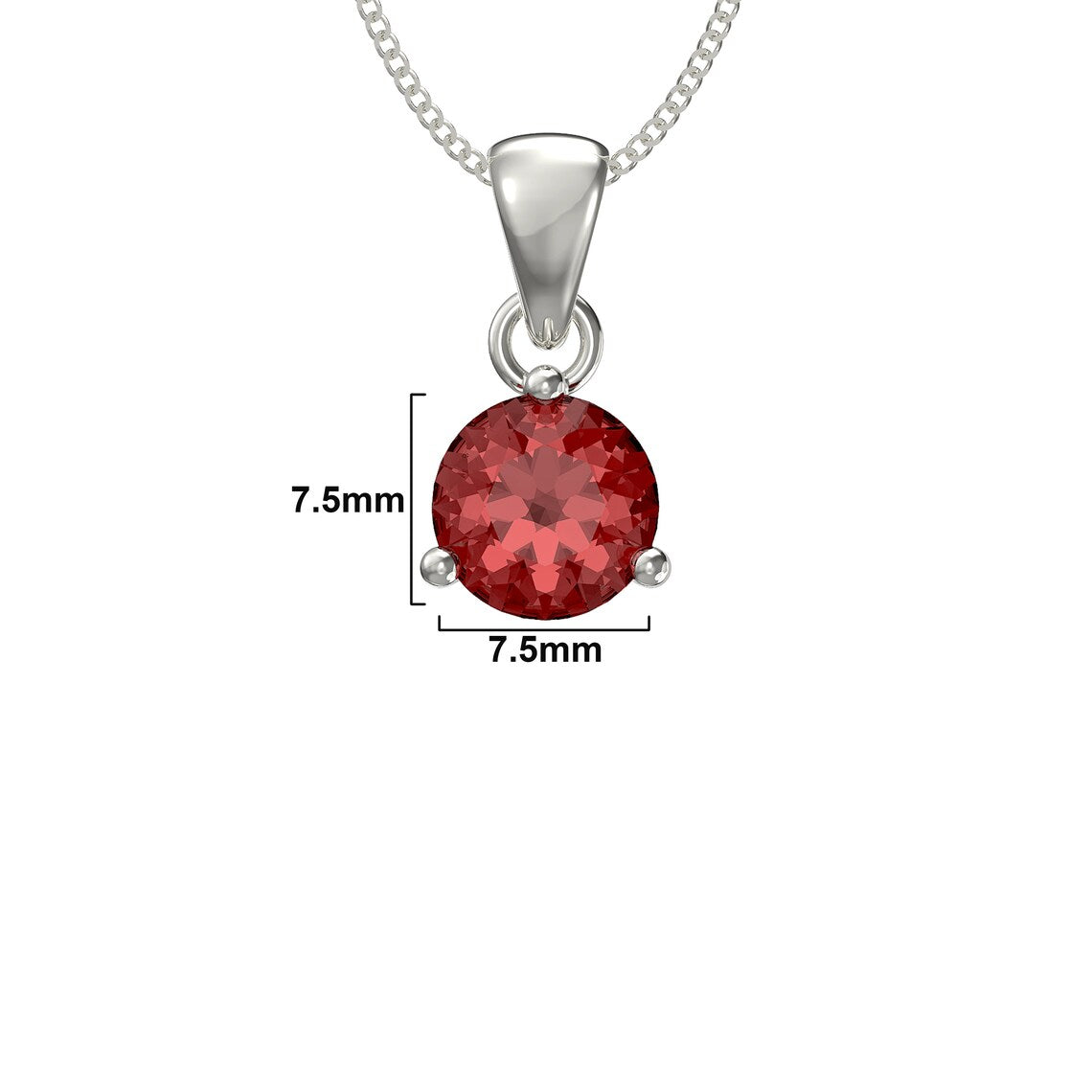 January Birthstone Pendant Necklace