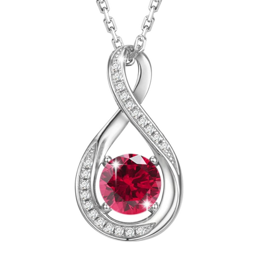 July Birthstone Infinity Pendant Necklace