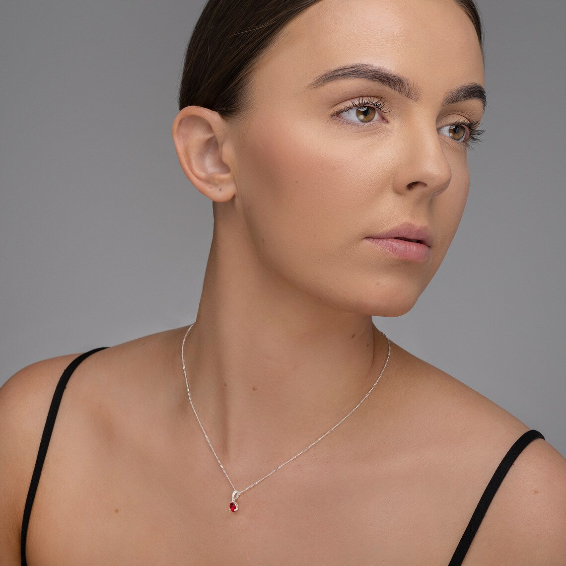 July Birthstone Pendant Necklace