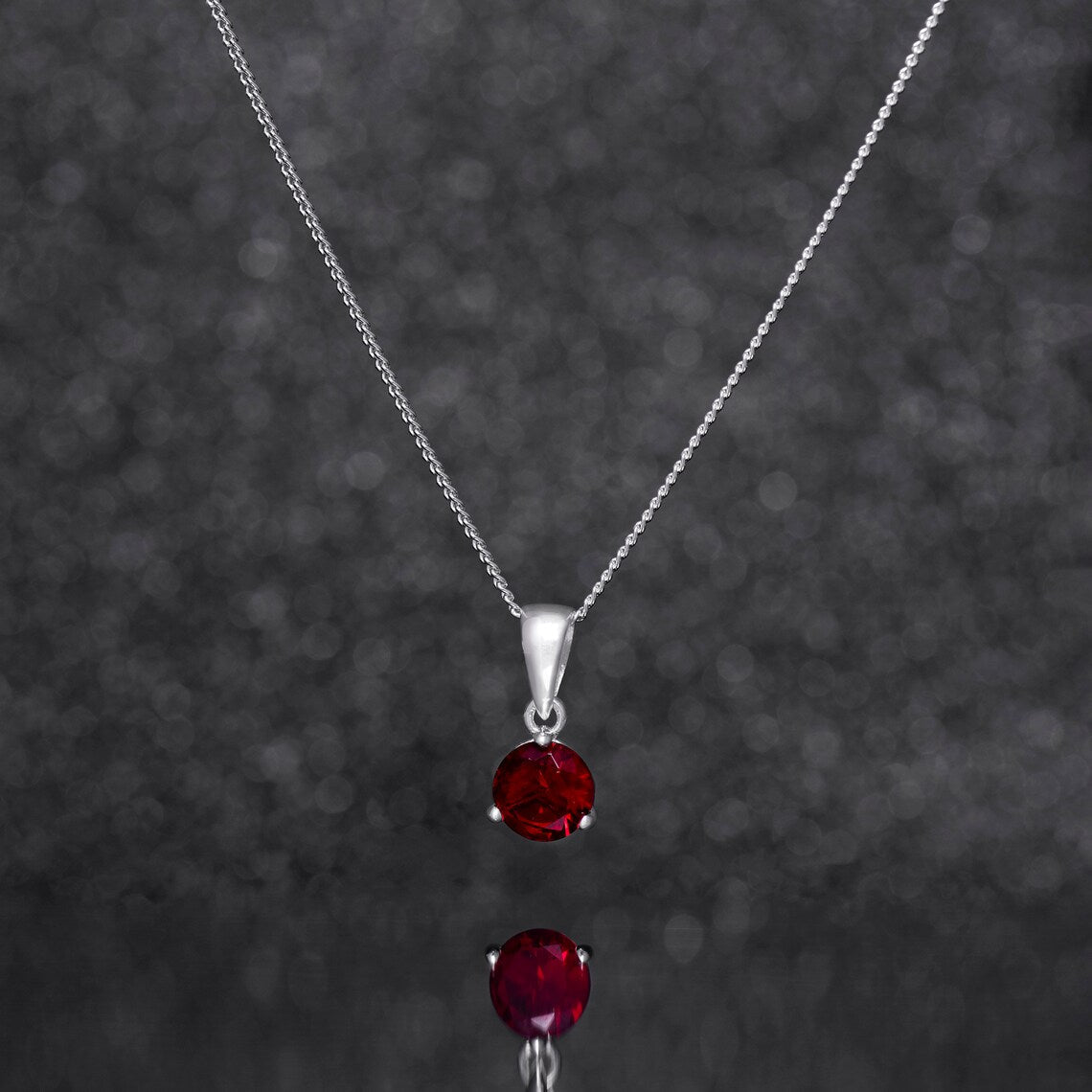 July Birthstone Pendant Necklace