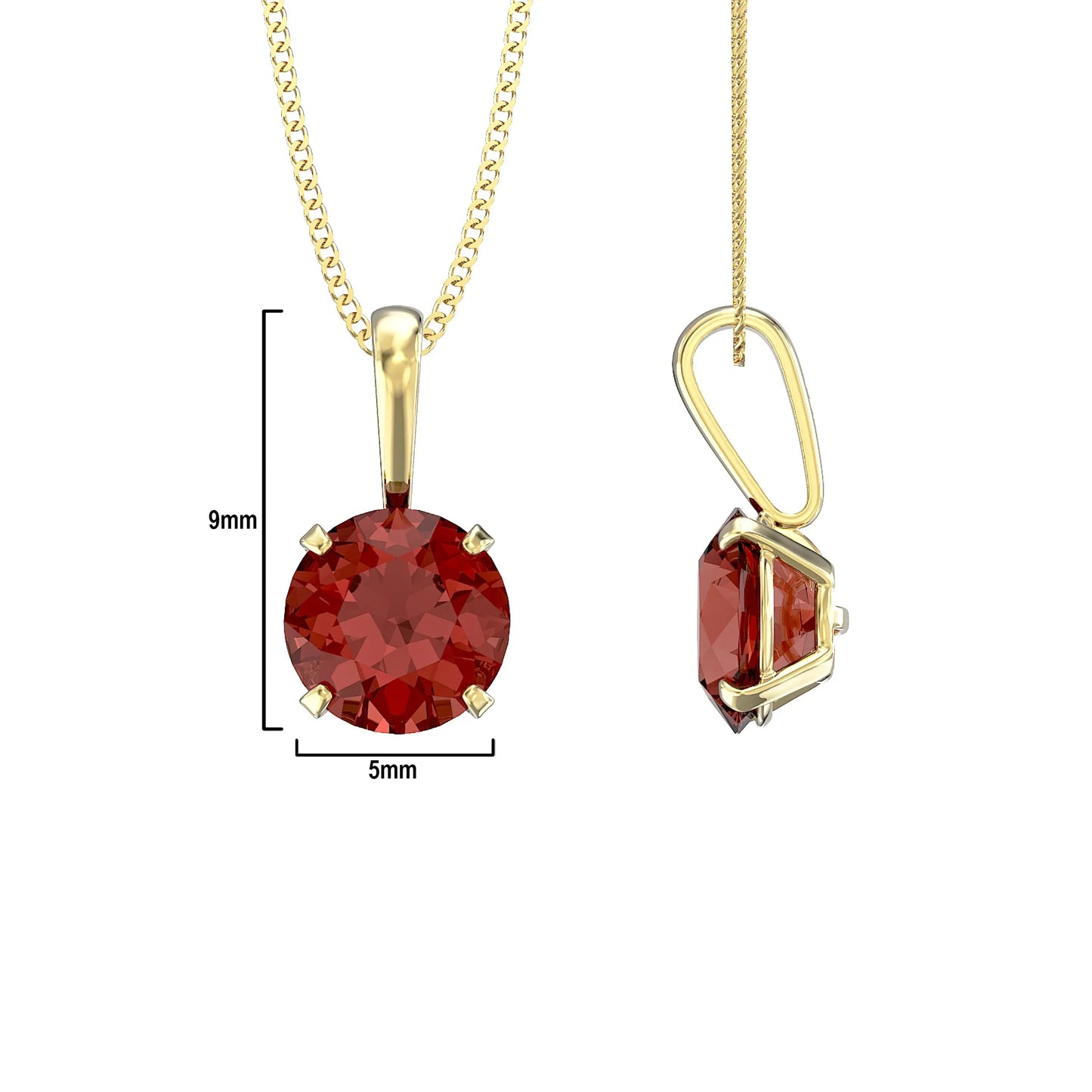 July Birthstone Ruby Pendant Necklace