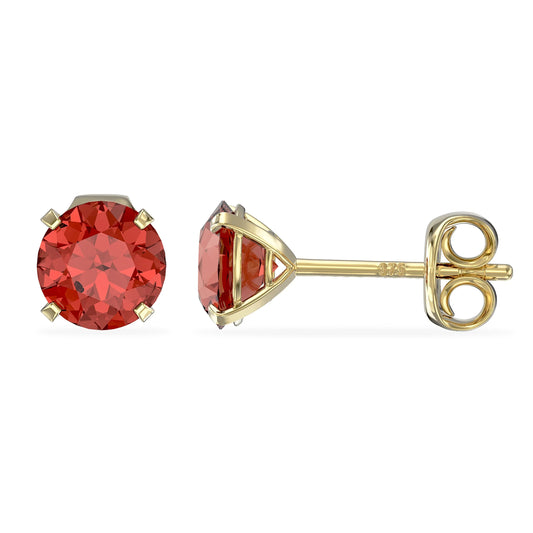 July Birthstone Ruby Stud Earrings