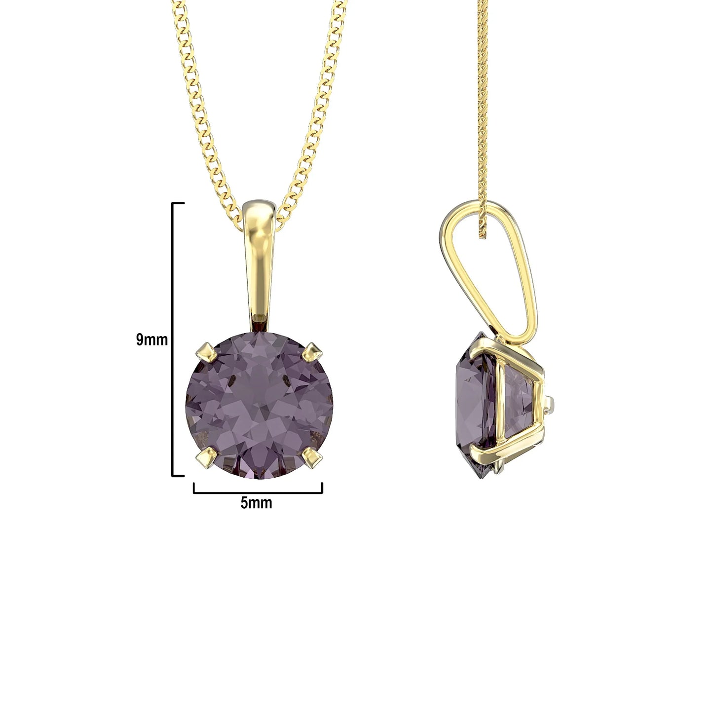 June Birthstone Alexandrite Pendant Necklace