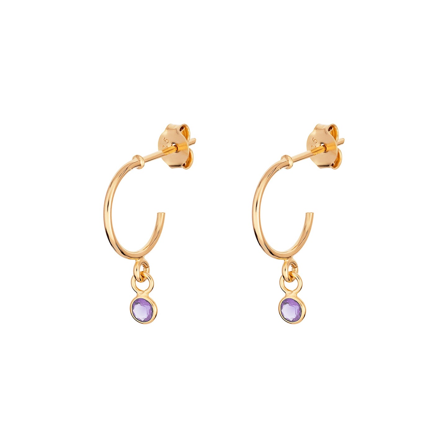 June Birthstone Hoop Earrings