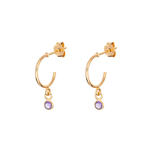 June Birthstone Hoop Earrings