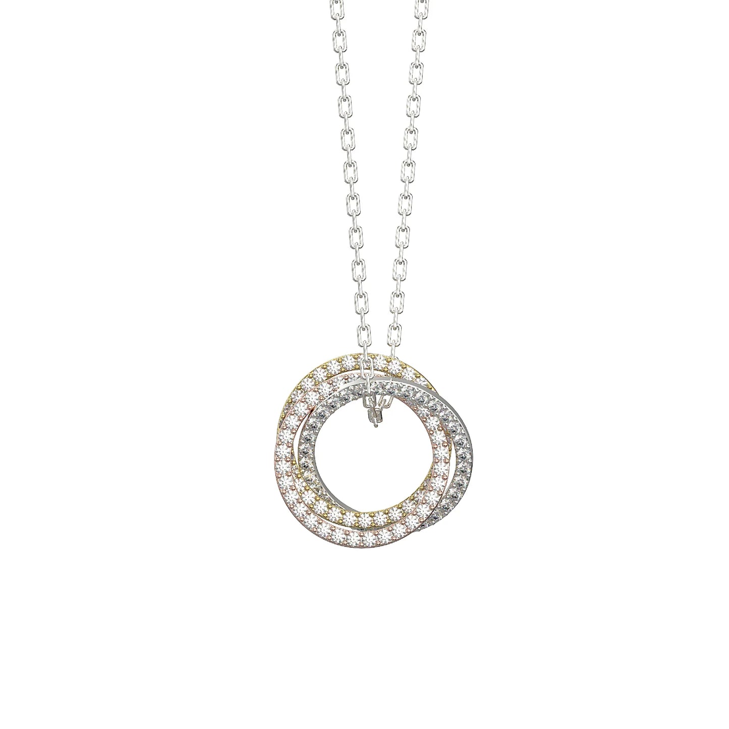 Layered Circle CZ Necklace