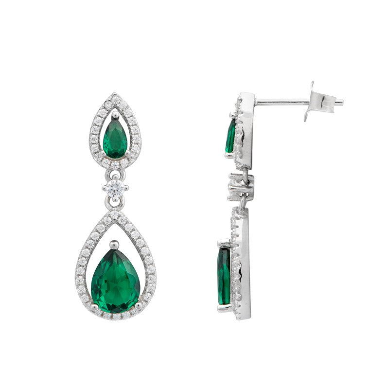 Luxury Emerald Teardrop Earrings