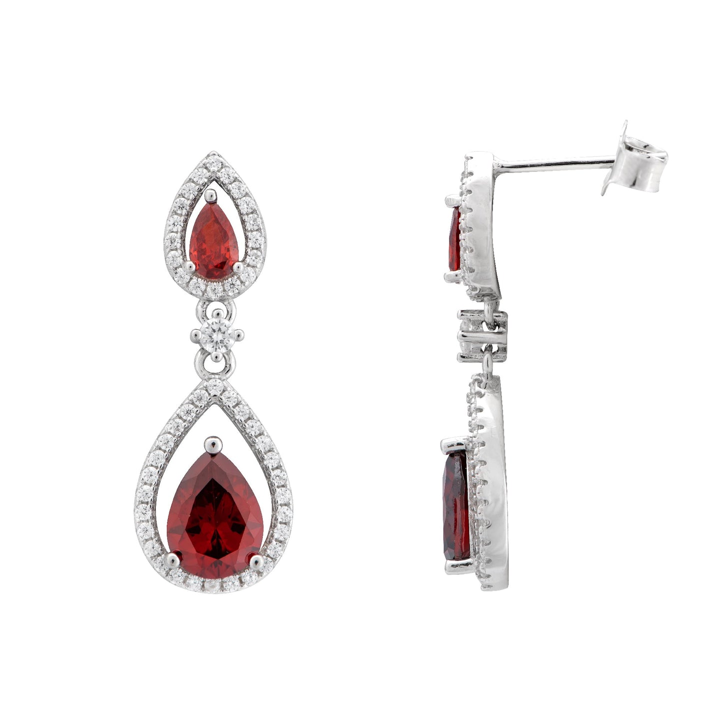 Luxury Ruby Teardrop Earrings