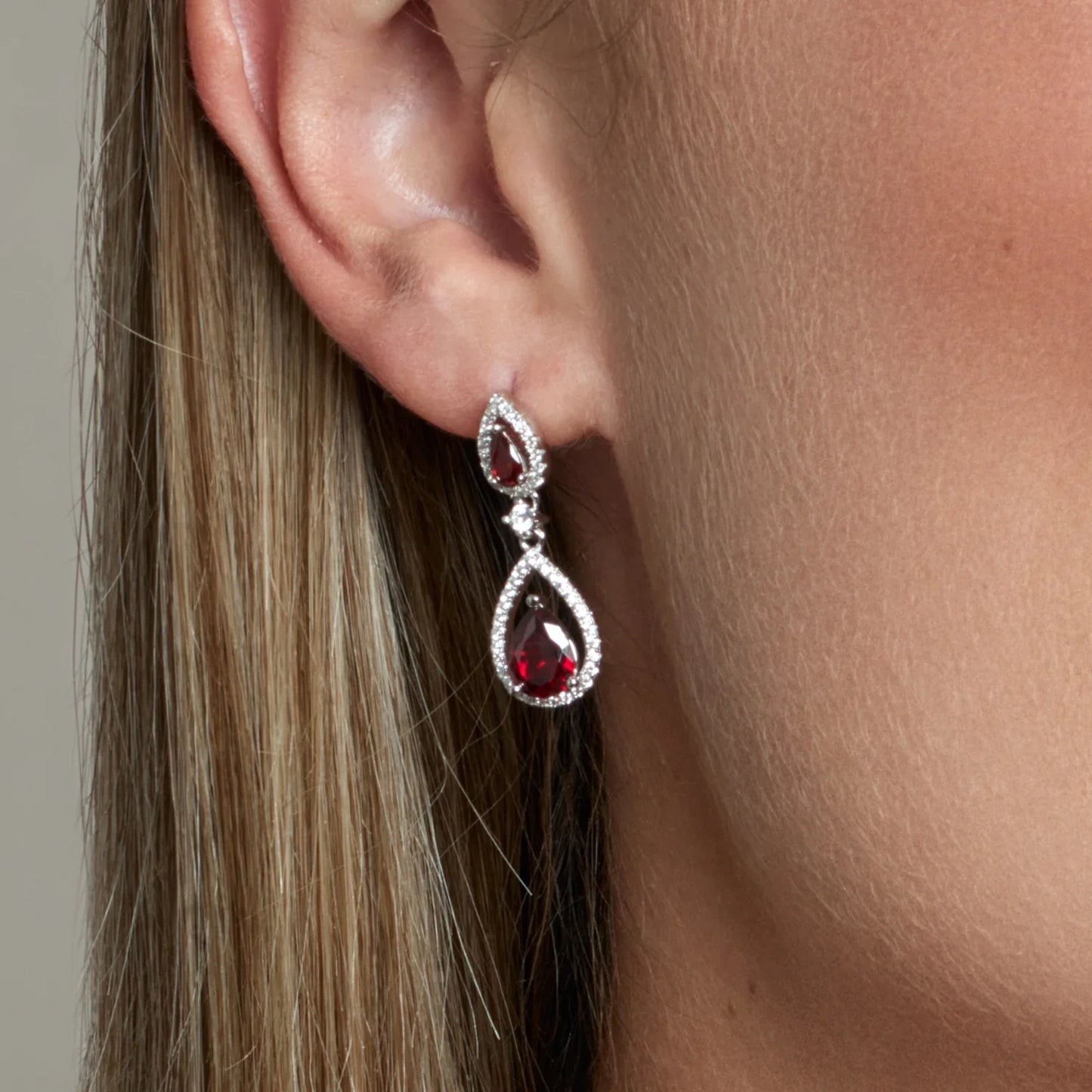 Luxury Ruby Teardrop Earrings