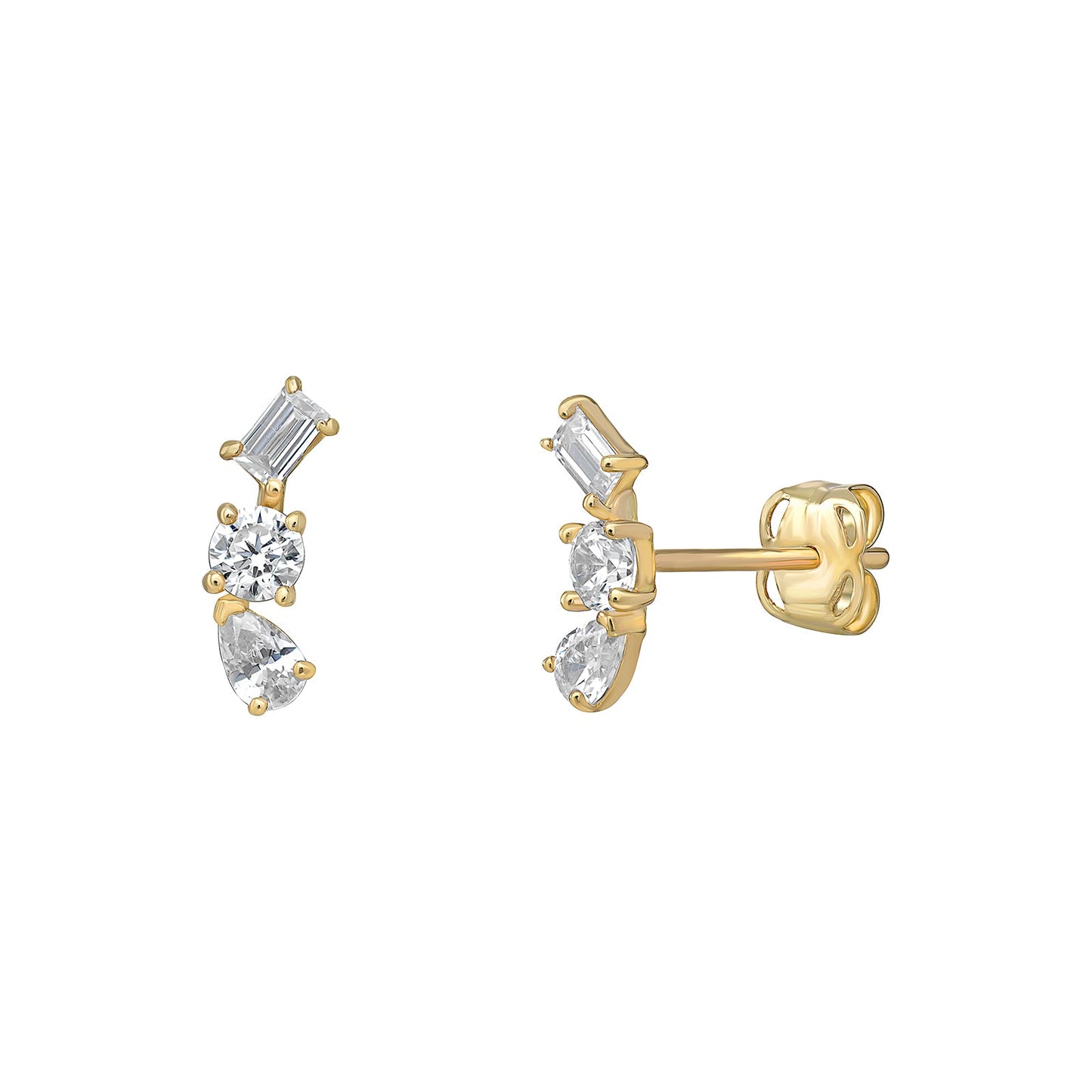 Maeva CZ Climbing Stud Earrings